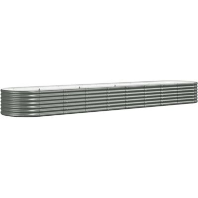 vidaXL Tuin verhoogd bed van gepoedercoat staal 368x80x36 cm Grijs - Tuinplantbak vidaXL Tuin verhoogd bed van gepoedercoat staal 368x80x36 cm Grijs - Tuinplantbak
