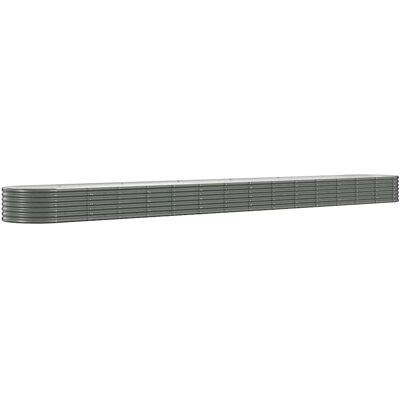 vidaXL Grauer pulverbeschichteter Stahl-Gartenpflanzer 620x80x36 cm vidaXL Grauer pulverbeschichteter Stahl-Gartenpflanzer 620x80x36 cm