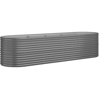 vidaXL Tuinplantenkast 296x80x68 cm Grijs - Tuinbed vidaXL Tuinplantenkast 296x80x68 cm Grijs - Tuinbed