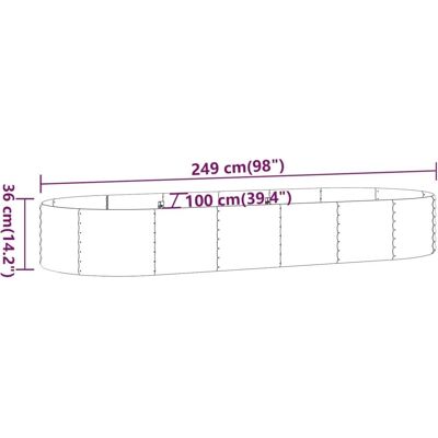 vidaXL Silber Gartentopf 249x100x36 cm - Pflanzgefäß vidaXL Silber Gartentopf 249x100x36 cm - Pflanzgefäß