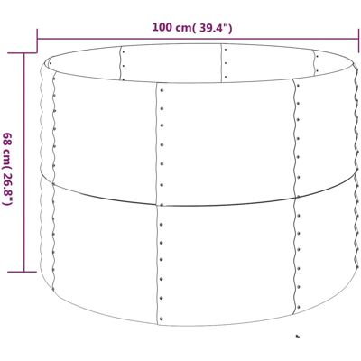 vidaXL 100x100x68 cm Stahl Gartentopf - Hochbeet vidaXL 100x100x68 cm Stahl Gartentopf - Hochbeet