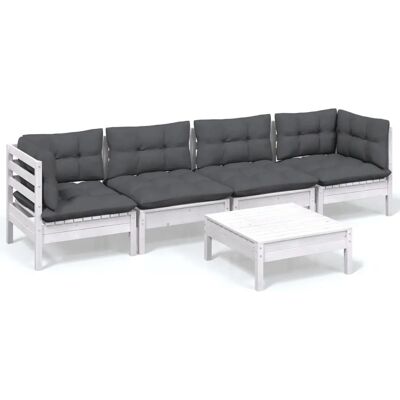 vidaXL Gartenmöbel-Set - Kiefernholz modulare Lounge - 5 Teile vidaXL Gartenmöbel-Set - Kiefernholz modulare Lounge - 5 Teile