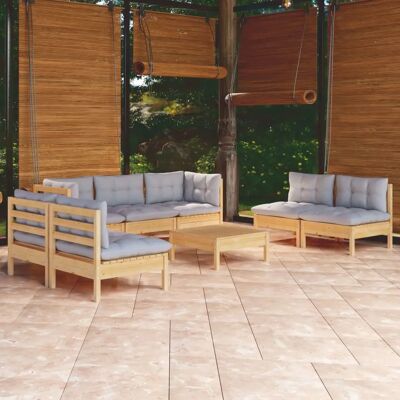 Set di Mobili da Giardino Maisonchic - 8 Pezzi Legno di Pino Modulare - Salotto da Giardino Set di Mobili da Giardino Maisonchic - 8 Pezzi Legno di Pino Modulare - Salotto da Giardino
