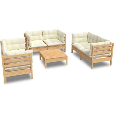 vidaXL Gartenmöbel-Set - 7-tlg. Gartensofa mit Kissen vidaXL Gartenmöbel-Set - 7-tlg. Gartensofa mit Kissen