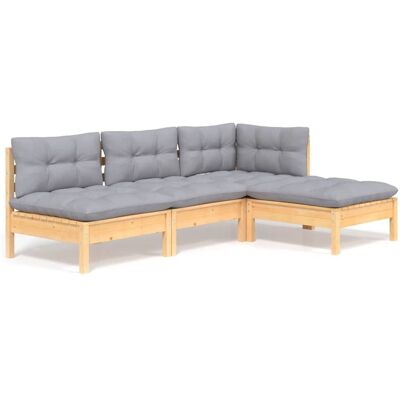Zestaw Mebli Ogrodowych VidaXL - Lounge Modułowy - Szary Zestaw Mebli Ogrodowych VidaXL - Lounge Modułowy - Szary