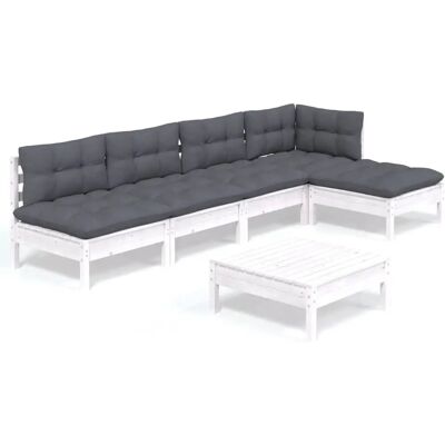 VidaXL Gartemöbel-Set - Modulares Kiefernholz - Weiß VidaXL Gartemöbel-Set - Modulares Kiefernholz - Weiß
