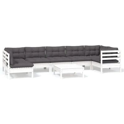 VidaXL Gartenmöbel-Set - Modular 8-tlg. Weißes Lounge-Set VidaXL Gartenmöbel-Set - Modular 8-tlg. Weißes Lounge-Set