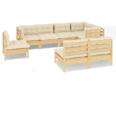 vidaXL Gartenmöbel-Set - Modulares Lounge-Set - Creme Kissen vidaXL Gartenmöbel-Set - Modulares Lounge-Set - Creme Kissen