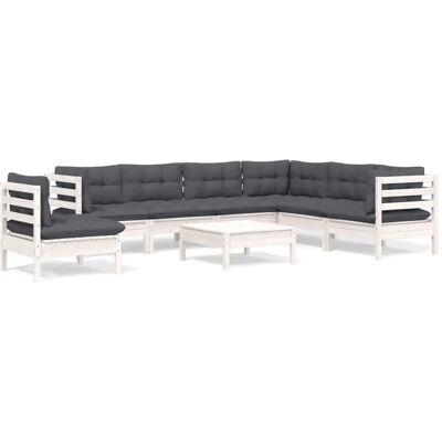 vidaXL Gartenmöbel-Set aus Kiefernholz - Weiß - Lounge-Set vidaXL Gartenmöbel-Set aus Kiefernholz - Weiß - Lounge-Set