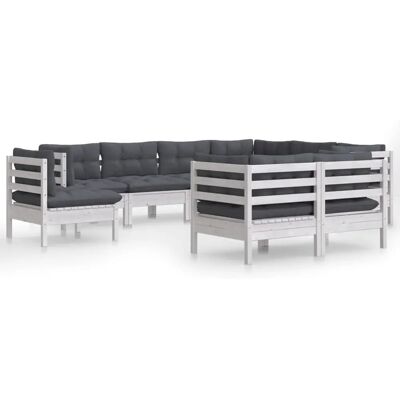 vidaXL Set di Arredi da Esterno - Divano da Giardino Modulare 9 pz vidaXL Set di Arredi da Esterno - Divano da Giardino Modulare 9 pz