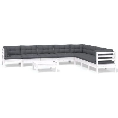 vidaXL 3096810 Zestaw Mebli Ogrodowych - Biały - Lounge na Zewnątrz vidaXL 3096810 Zestaw Mebli Ogrodowych - Biały - Lounge na Zewnątrz