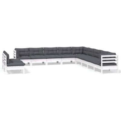 vidaXL Gartenmöbelset - Weiß Modulares Lounge-Set vidaXL Gartenmöbelset - Weiß Modulares Lounge-Set