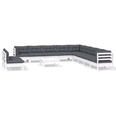 VidaXL Gartenmöbel-Set - Weiß, Modular, Langlebig VidaXL Gartenmöbel-Set - Weiß, Modular, Langlebig