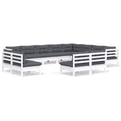 vidaXL Gartenmöbel-Set - Modulares Gartensofa - Weiß vidaXL Gartenmöbel-Set - Modulares Gartensofa - Weiß