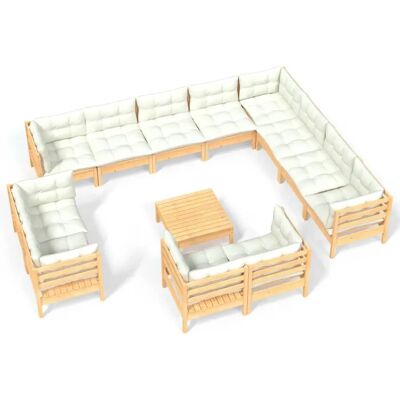 VidaXL Gartenset - Modularer Sitzgruppe aus Kiefernholz mit Kissen VidaXL Gartenset - Modularer Sitzgruppe aus Kiefernholz mit Kissen
