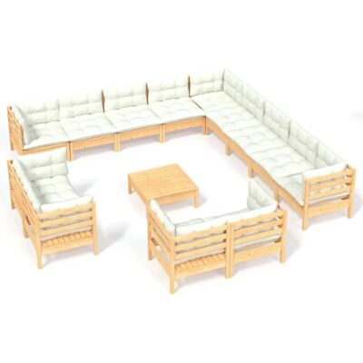 vidaXL Outdoor Möbelset - Modularer Sofasatz aus Kiefernholz mit Kissen vidaXL Outdoor Möbelset - Modularer Sofasatz aus Kiefernholz mit Kissen