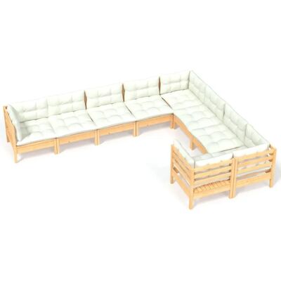 VidaXL Gartenmöbel-Set - Kiefernholz, Creme-Kissen, Modular - Gartenmöbel VidaXL Gartenmöbel-Set - Kiefernholz, Creme-Kissen, Modular - Gartenmöbel