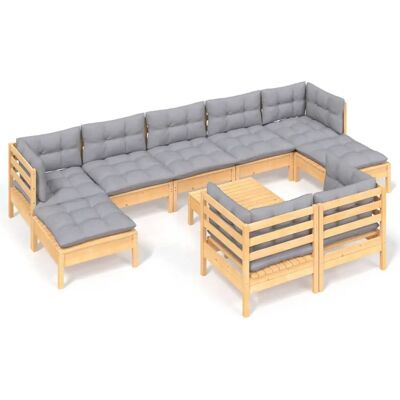 vidaXL Gartenmöbel-Set - Grau - Gartenmöbelset vidaXL Gartenmöbel-Set - Grau - Gartenmöbelset