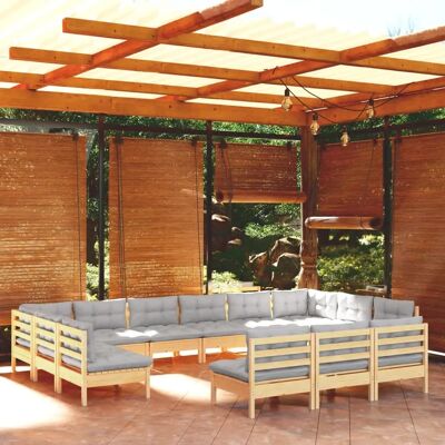 vidaXL Gartenset - Modular 13-tlg. Grau vidaXL Gartenset - Modular 13-tlg. Grau