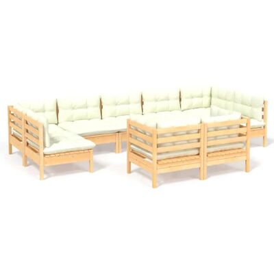 VidaXL Outdoor-Möbelset - Creme - Gartensofa aus massivem Kiefernholz VidaXL Outdoor-Möbelset - Creme - Gartensofa aus massivem Kiefernholz