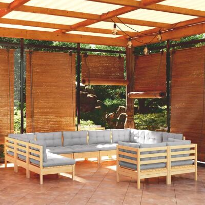 MAISONCHIC 11-tlg. Gartenset mit Kissen - Grau MAISONCHIC 11-tlg. Gartenset mit Kissen - Grau