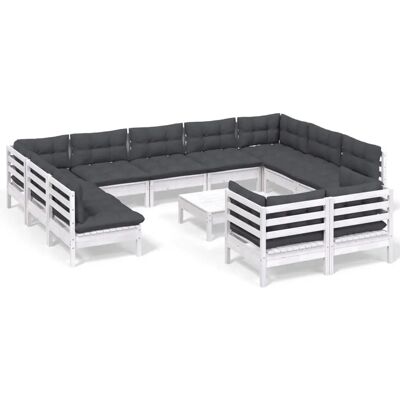 vidaXL Gartenmöbel-Set - 12-teiliges modulares Gartensofa vidaXL Gartenmöbel-Set - 12-teiliges modulares Gartensofa