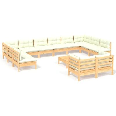 vidaXL Gartenset - Fichtenholz, Creme Kissen vidaXL Gartenset - Fichtenholz, Creme Kissen
