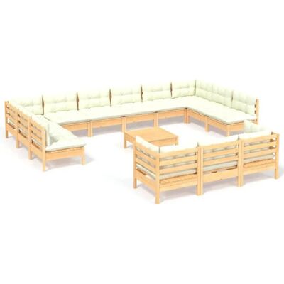 vidaXL Gartenmöbel-Set - 14-teilige Kiefernholz Gartenlounge vidaXL Gartenmöbel-Set - 14-teilige Kiefernholz Gartenlounge