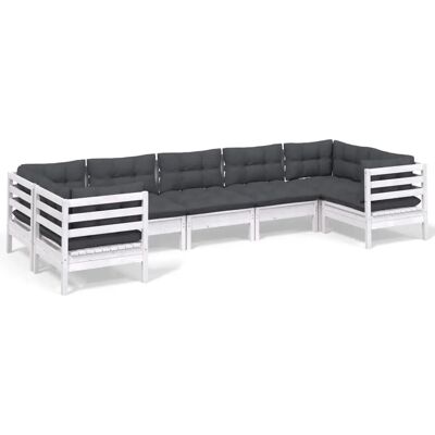 vidaXL Gartenmöbelset - Modulares Lounge-Set - Weiß vidaXL Gartenmöbelset - Modulares Lounge-Set - Weiß