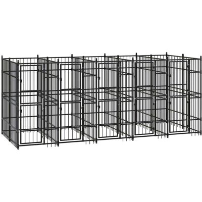 vidaXL Buiten hondenkennel van staal 9,22 m² vidaXL Buiten hondenkennel van staal 9,22 m²