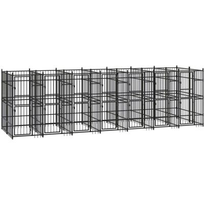 vidaXL Buiten hondenkennel staal 12,9 m - Hondenhuis voor grote honden vidaXL Buiten hondenkennel staal 12,9 m - Hondenhuis voor grote honden