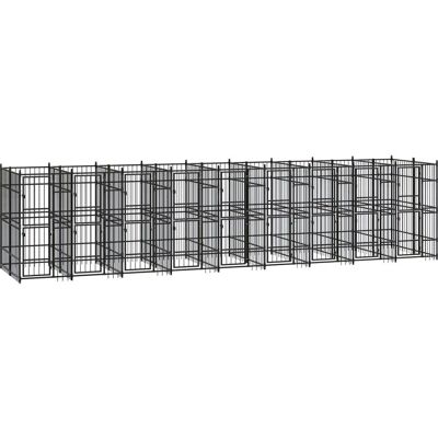 vidaXL Buiten hondenkennel van staal 16,59 m² - Duurzaam, Groot, Geventileerd - Hondenhok vidaXL Buiten hondenkennel van staal 16,59 m² - Duurzaam, Groot, Geventileerd - Hondenhok