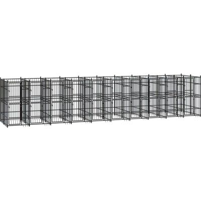 vidaXL Buiten hondenkennel staal 18,43 m² - Hondenhok vidaXL Buiten hondenkennel staal 18,43 m² - Hondenhok