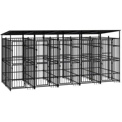 vidaXL Outdoor Hundekäfig mit Stahl-Dach 9,22 m² - Hundehütte vidaXL Outdoor Hundekäfig mit Stahl-Dach 9,22 m² - Hundehütte