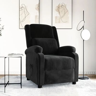 Altro/ Vidaxl Schwarzes Samt-Recliner-Sessel Altro/ Vidaxl Schwarzes Samt-Recliner-Sessel