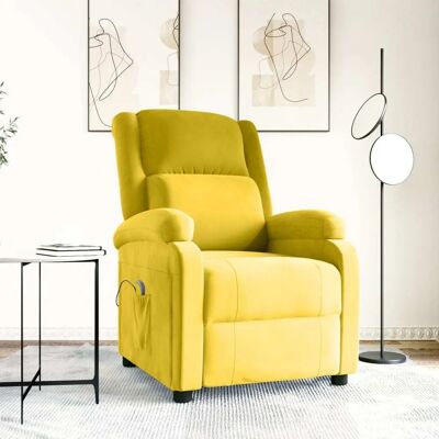 Vidaxl Gelber Samt-Recliner-Massagesessel - Relaxsessel Vidaxl Gelber Samt-Recliner-Massagesessel - Relaxsessel