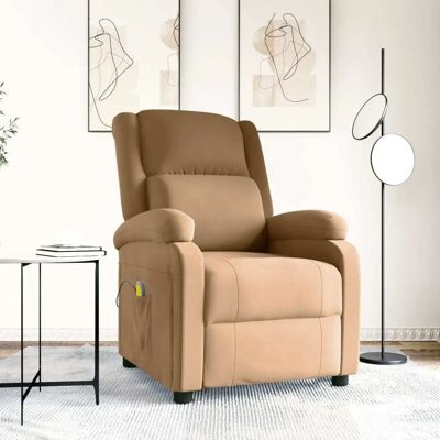 Vidaxl Massage Sessel Braun Samt 3-Positionen Vidaxl Massage Sessel Braun Samt 3-Positionen