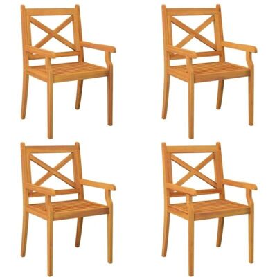vidaXL Outdoor Esszimmerstühle 4 Stück Massivholz Akazie vidaXL Outdoor Esszimmerstühle 4 Stück Massivholz Akazie