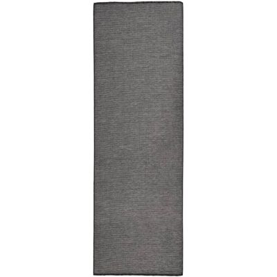 vidaXL Grauer Outdoor-Flatweave-Teppich 80x250 cm - Teppichart vidaXL Grauer Outdoor-Flatweave-Teppich 80x250 cm - Teppichart