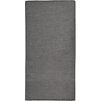 vidaXL - Outdoor Flatweave Rug - Grau - 100x200 cm - Rug vidaXL - Outdoor Flatweave Rug - Grau - 100x200 cm - Rug