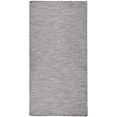 vidaXL Outdoor Flachgewebe-Teppich Braun und Schwarz 100x200 cm - Teppich vidaXL Outdoor Flachgewebe-Teppich Braun und Schwarz 100x200 cm - Teppich