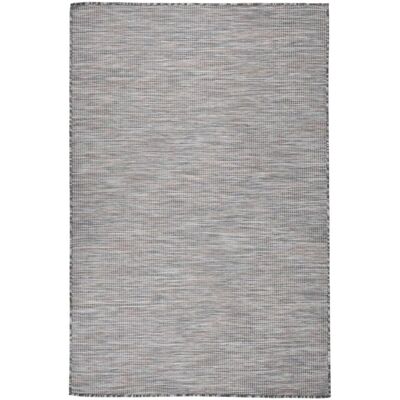 vidaXL Braune Schwarze Outdoor-Flatweave-Teppich 120x170cm - Teppich vidaXL Braune Schwarze Outdoor-Flatweave-Teppich 120x170cm - Teppich