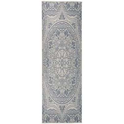 vidaXL Blaue Muster Outdoor Flatweave Rug 80x250 cm - Teppich vidaXL Blaue Muster Outdoor Flatweave Rug 80x250 cm - Teppich