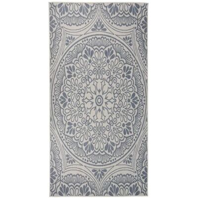 vidaXL Blauwe Patroon Buitentapijt 100x200cm - Tapijt vidaXL Blauwe Patroon Buitentapijt 100x200cm - Tapijt