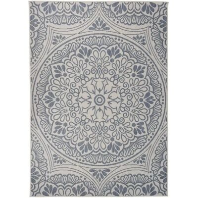 vidaXL Outdoor Flatweave Rug 140x200 cm - Blau Muster - Outdoor Rug vidaXL Outdoor Flatweave Rug 140x200 cm - Blau Muster - Outdoor Rug