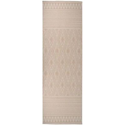 vidaXL Outdoor Flachgewebe-Teppich - 80x250 cm - Braune Streifen - Teppich vidaXL Outdoor Flachgewebe-Teppich - 80x250 cm - Braune Streifen - Teppich