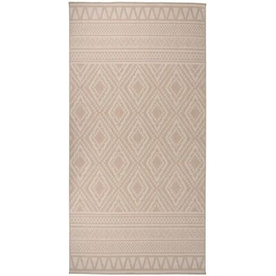 vidaXL Outdoor Flatweave Teppich 100x200 cm Braun Streifen - Teppich vidaXL Outdoor Flatweave Teppich 100x200 cm Braun Streifen - Teppich