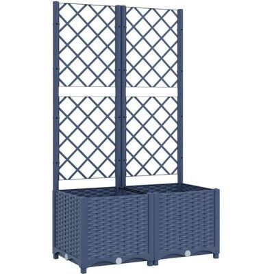 vidaXL Tuinplantentafel met rankgordijn Donkergrijs - Tuinbak vidaXL Tuinplantentafel met rankgordijn Donkergrijs - Tuinbak
