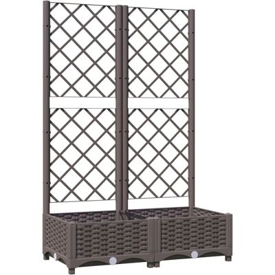 vidaXL Gartenpflanzgefäß mit Rankgitter Braun - Gartenpflanzgefäß vidaXL Gartenpflanzgefäß mit Rankgitter Braun - Gartenpflanzgefäß