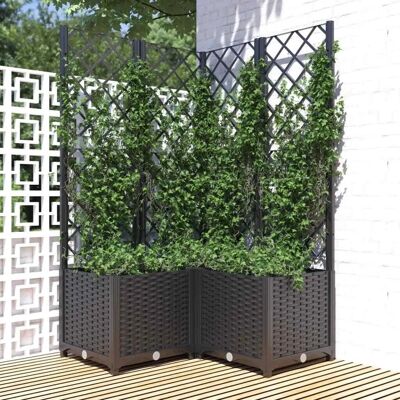vidaXL Tuinplanter met rankgallerij zwart PP - Tuin Type vidaXL Tuinplanter met rankgallerij zwart PP - Tuin Type